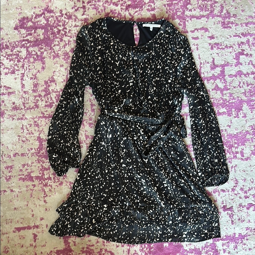 Collective Concepts Black and White Bishop Sleeve Dress for Weddings